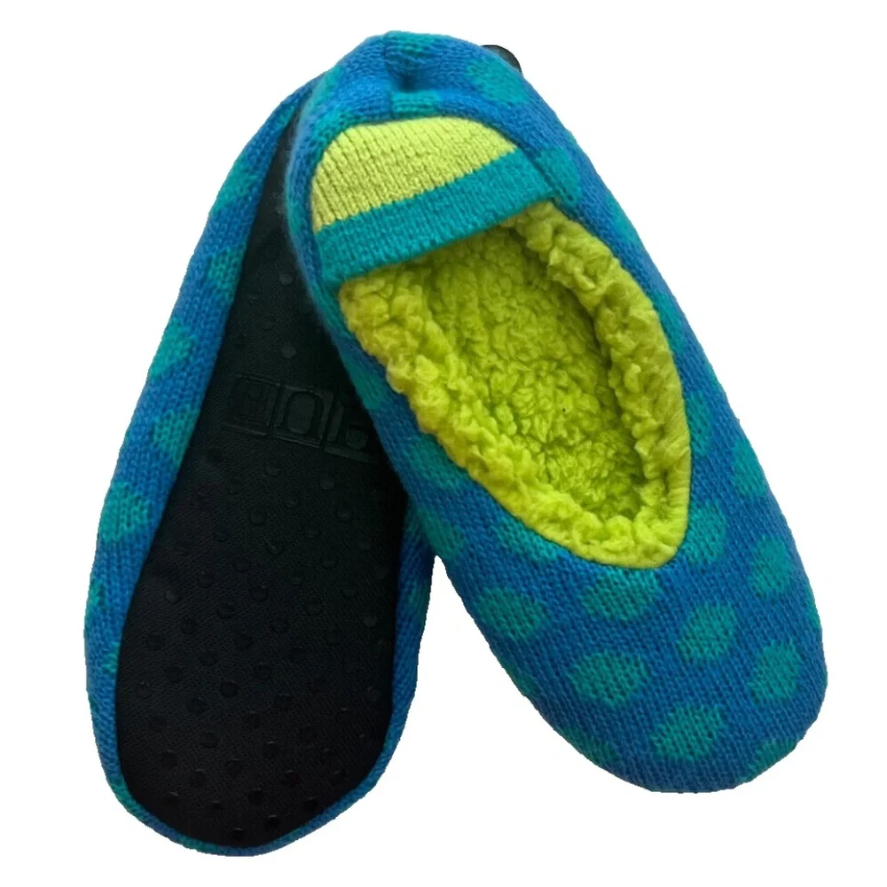 (NEW) Women's/Juniors Hue Shues Polka Dot Comfy/Cozy Slippers Size S (4-6)